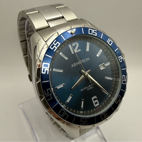 Armitron Other - Armitron Blue Face/Bezel Stainless Steel Luminescent Quartz (New Battery)